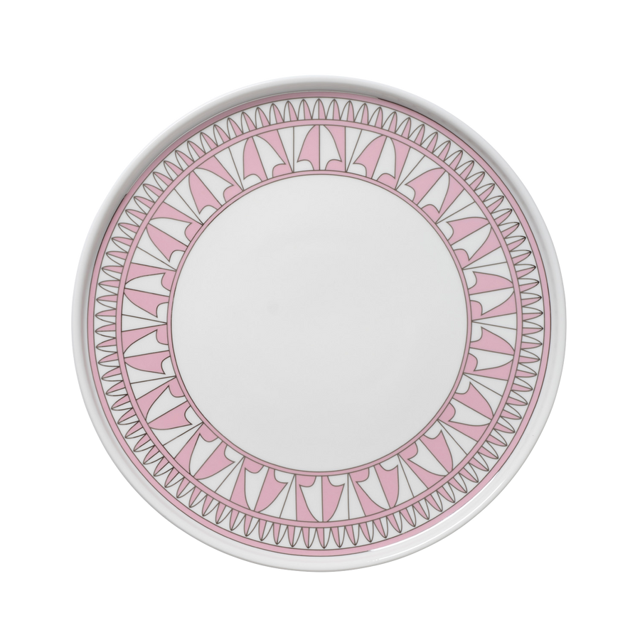 Pale Pink and Silver Geometric Plate 1