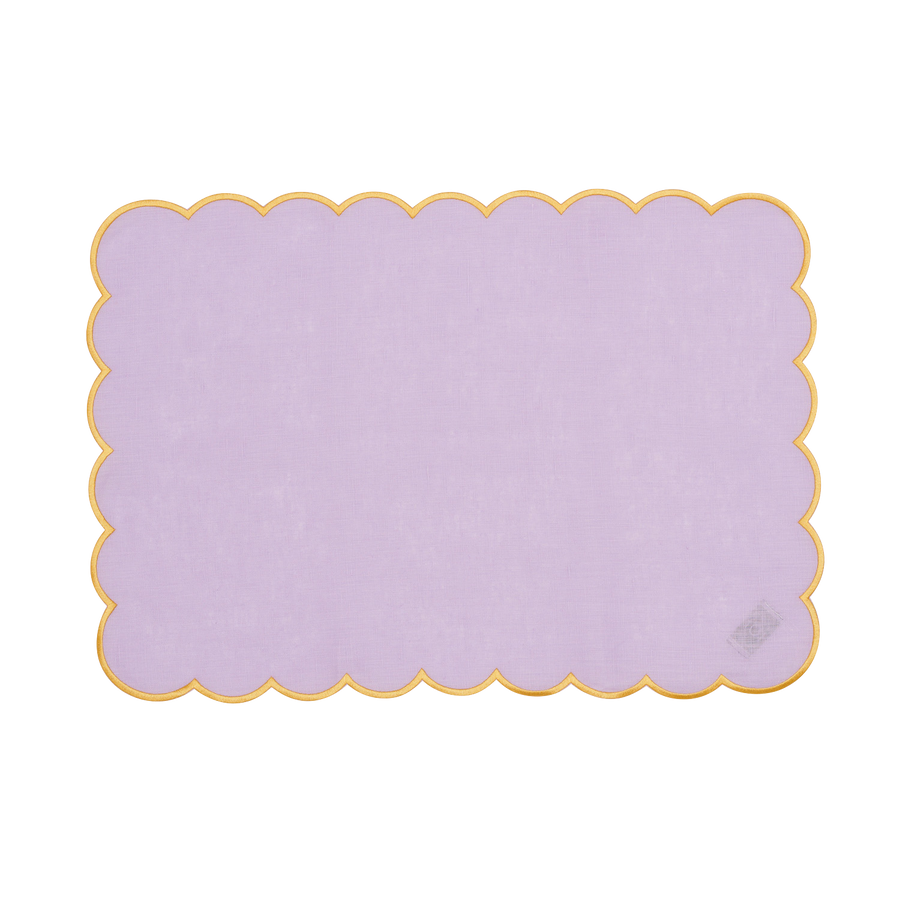 Lilac and Mustard Scalloped Placemat - Set of 4