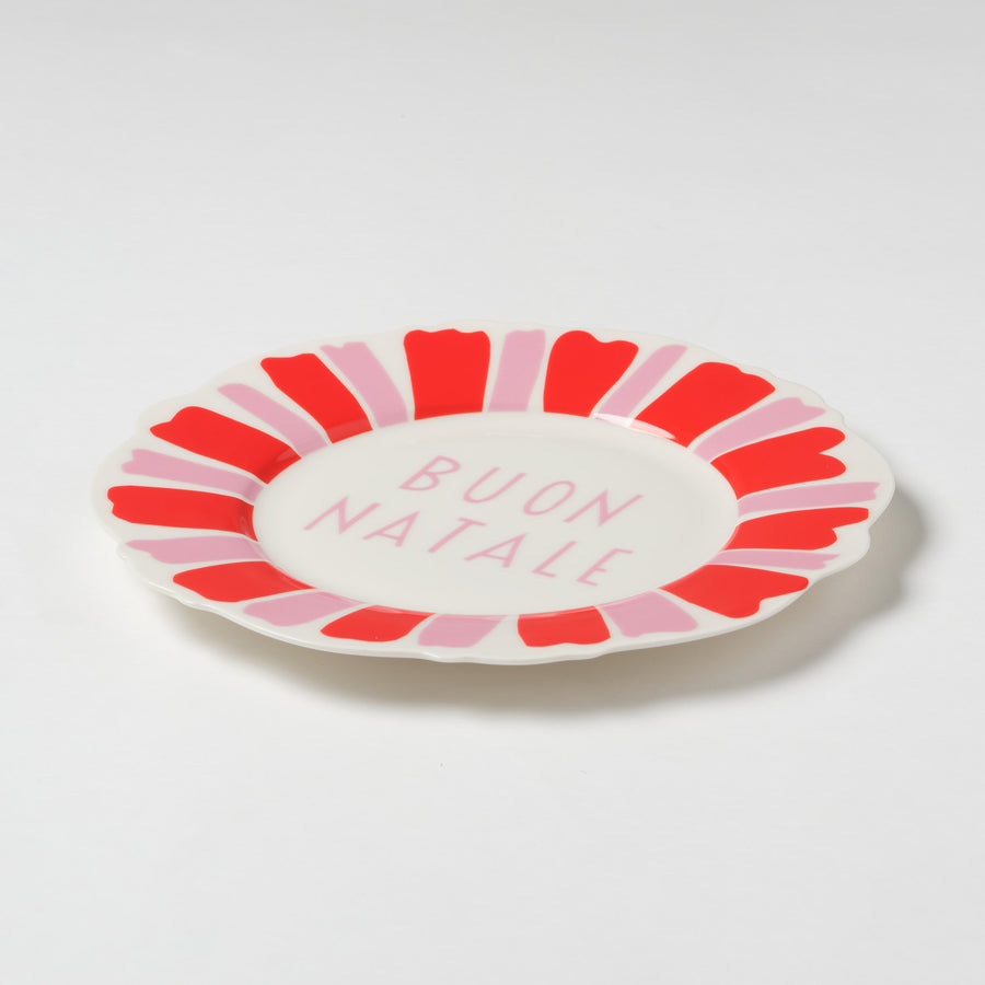 Red and Pink Italian Festive Side Plate Set