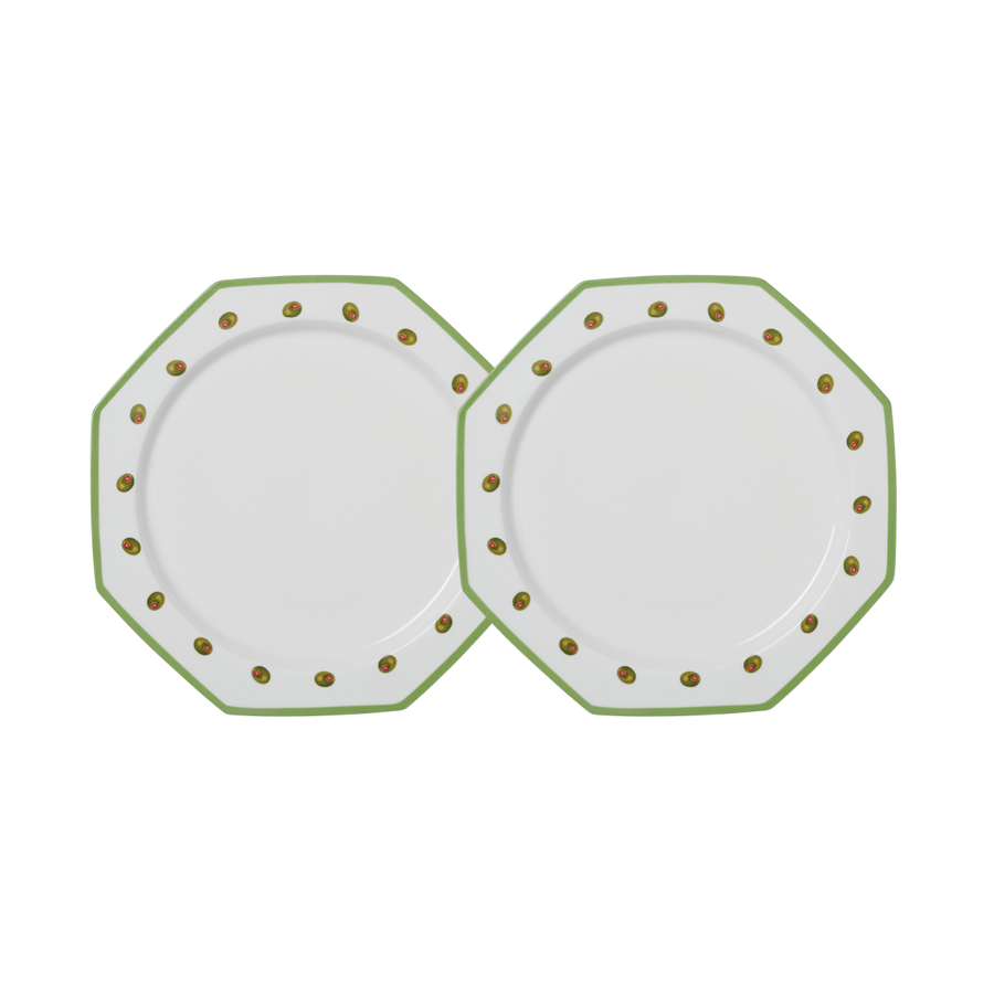 Olive Octagonal Plate Set