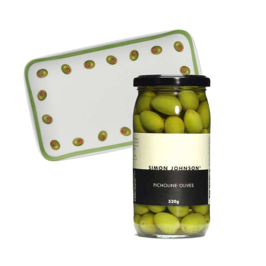 Olive Tray + Simon Johnson Green Picholine Olives