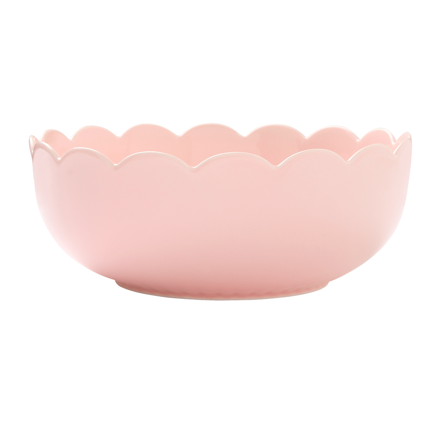 Pink Large Scallop Serving Bowl