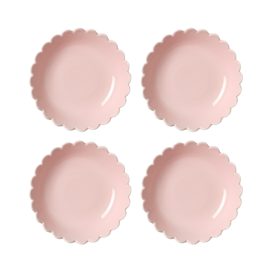 Small Pink Scallop Bowls - Set of 4