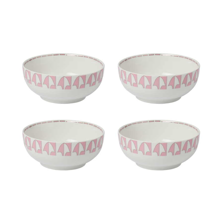 Pale Pink and Silver Foil Bowl Set - Set of 4