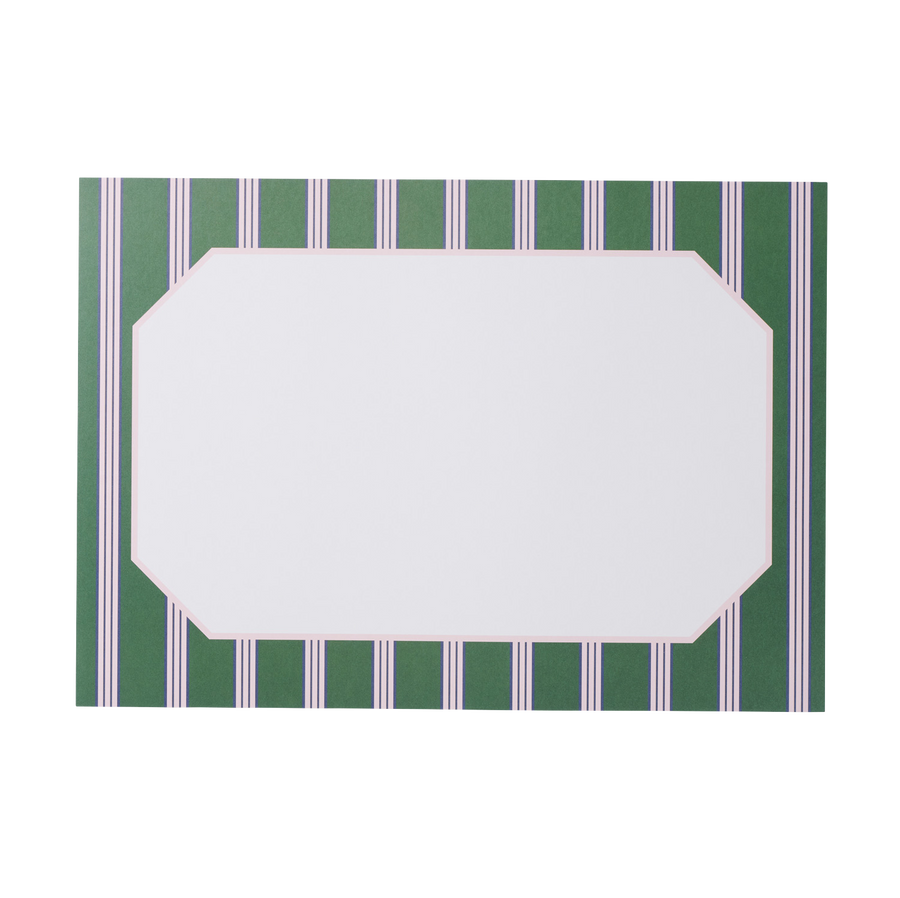 Classic Green and Pink Stripe Paper Placemat