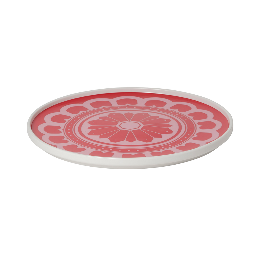 Red and Pink Flower Plate