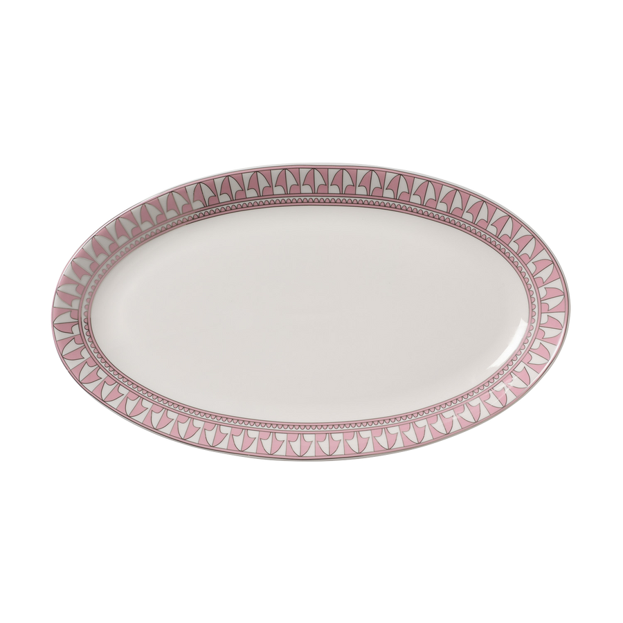 Pale Pink and Silver Geometric Platter