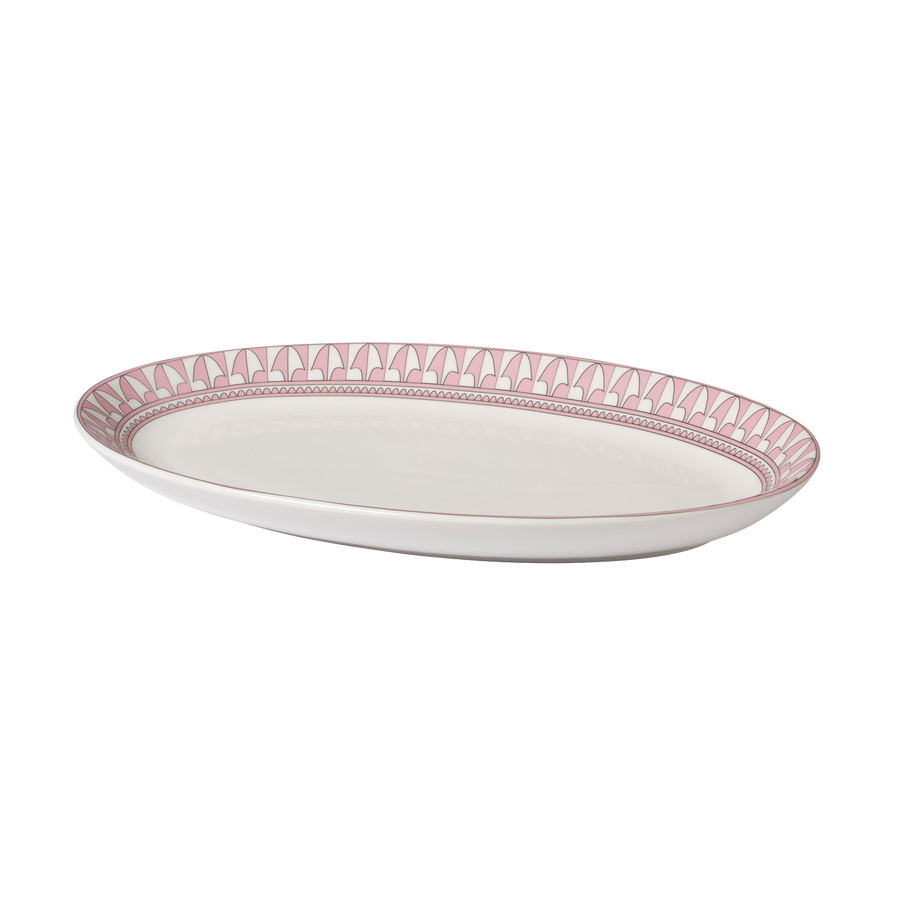 Pale Pink and Silver Geometric Platter