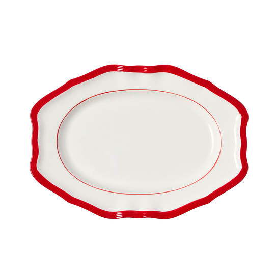 Red Soft Scallop Embossed Platter – In The Roundhouse