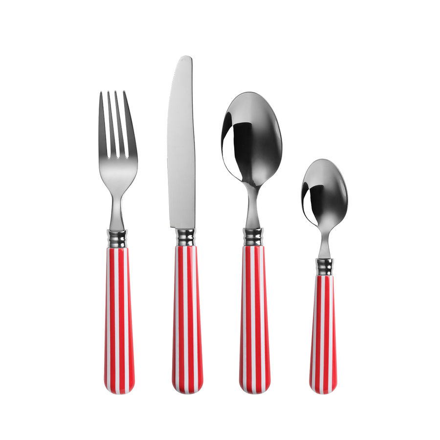 Red and White Stripe Cutlery
