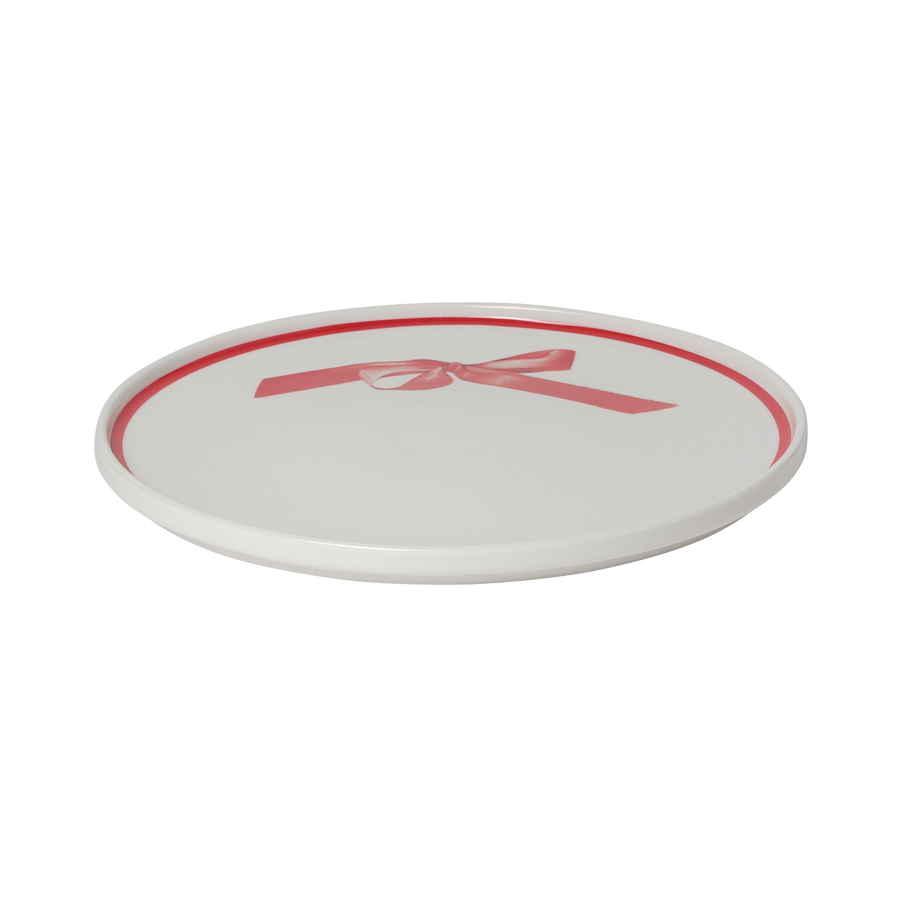 Red Curved Ribbon Plate