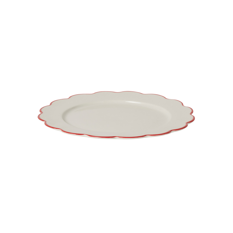 Red Scallop Side Plate Set of 4