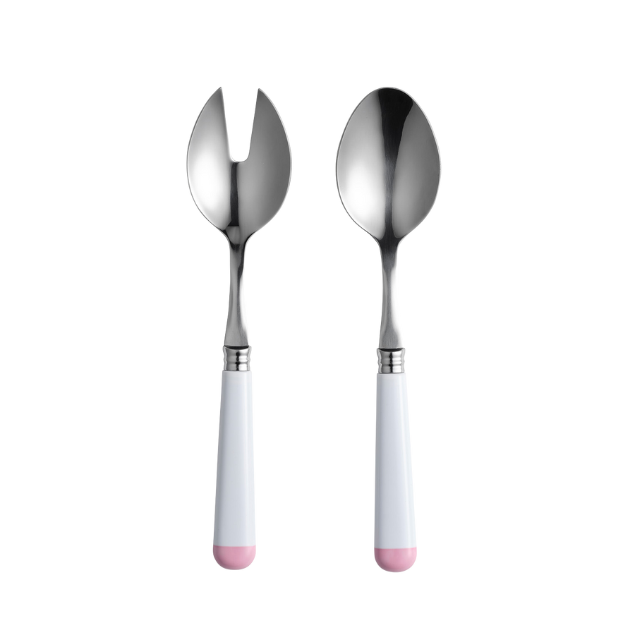 White and Pink Salad Servers