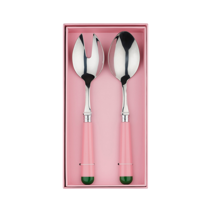 Pink and Green Salad Servers