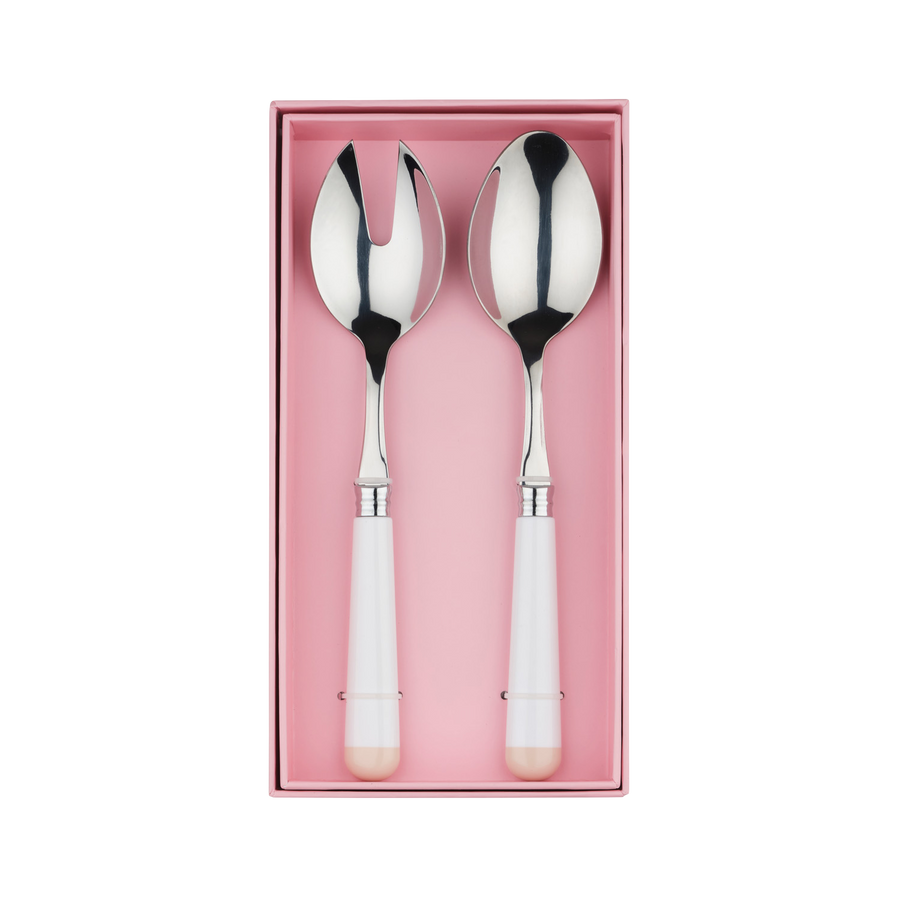White and Beige Salad Servers