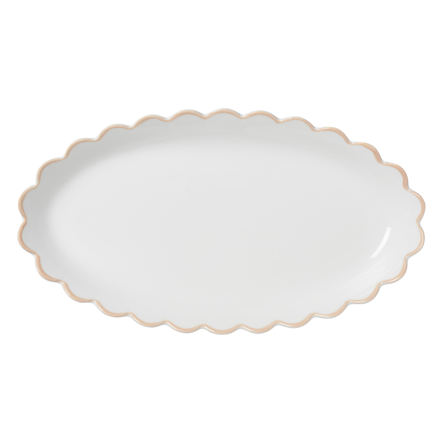 Beige Edge Scallop Platter – In The Roundhouse