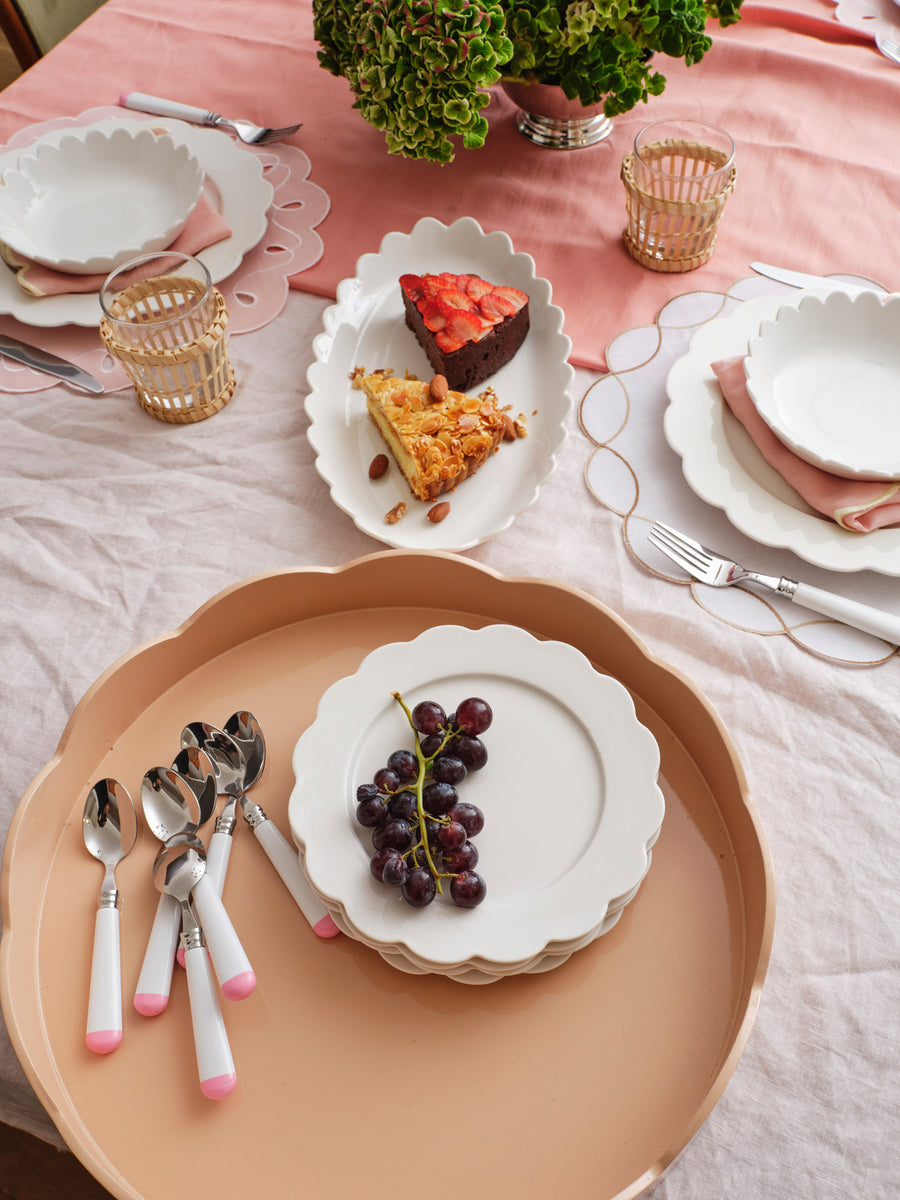 White Scallop Side Plate Set of 4