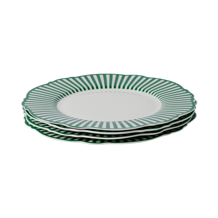 Forest Green Wave Side Plates - Set of 4