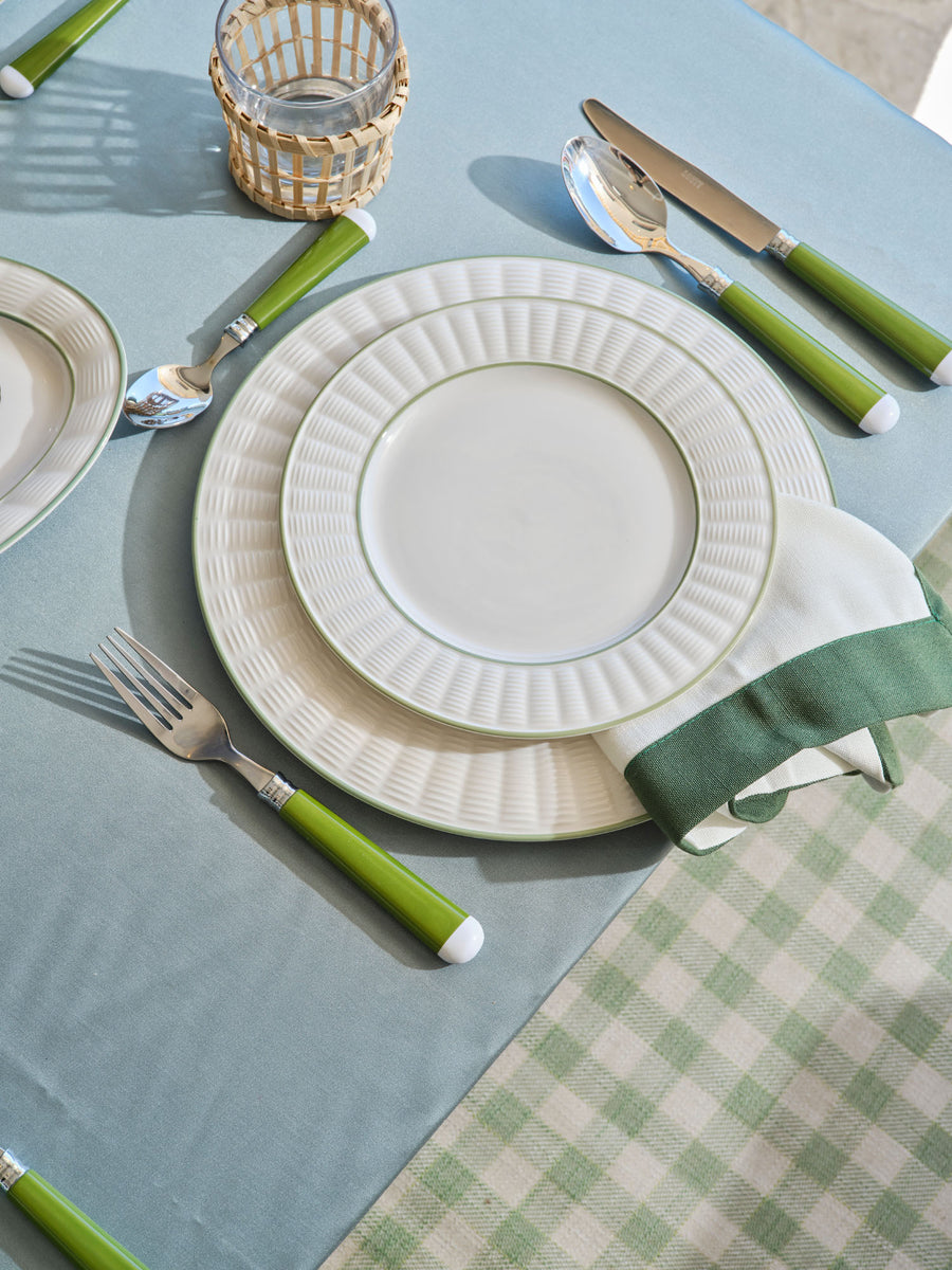 Sage and White Wicker Dining Set