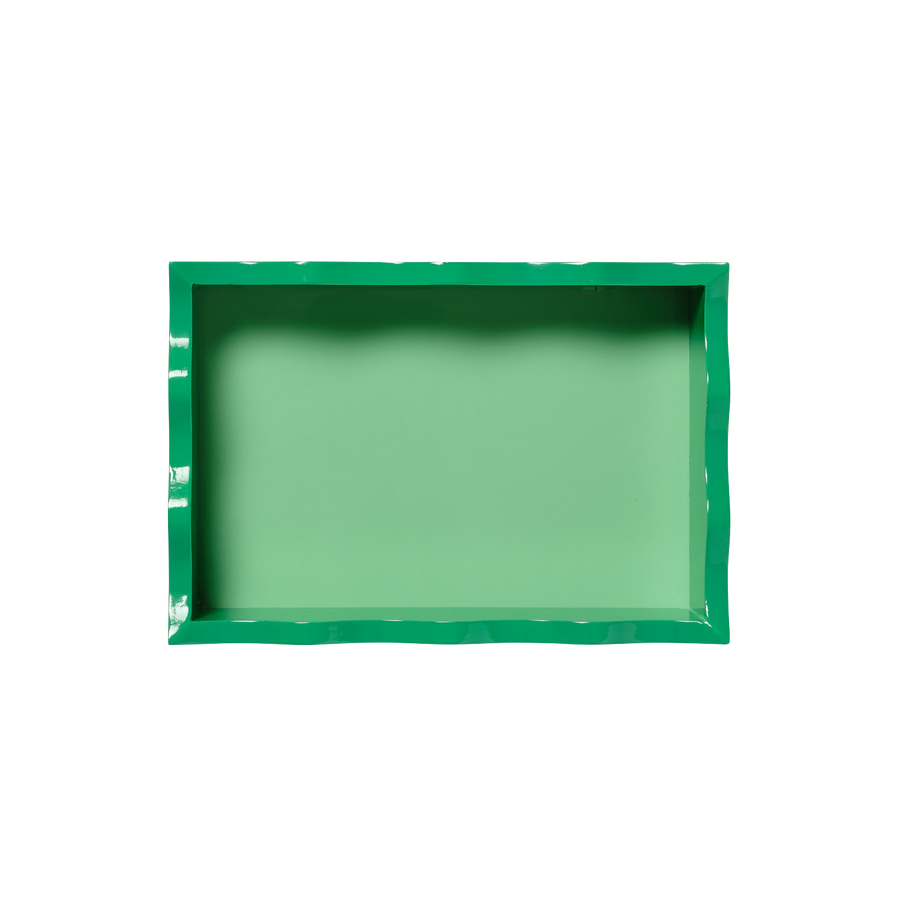 Small Green Rectangular Scalloped Tray