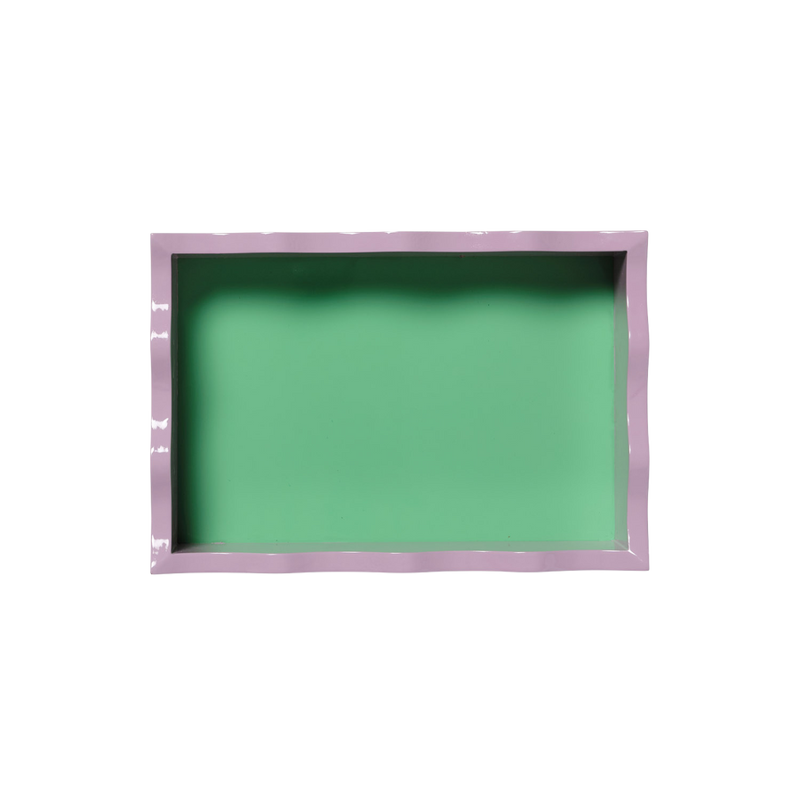 Lilac and Green Scalloped Tray