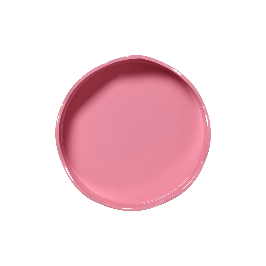 Small Round Pink Scalloped Tray