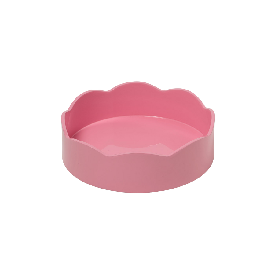 Small Round Pink Scalloped Tray