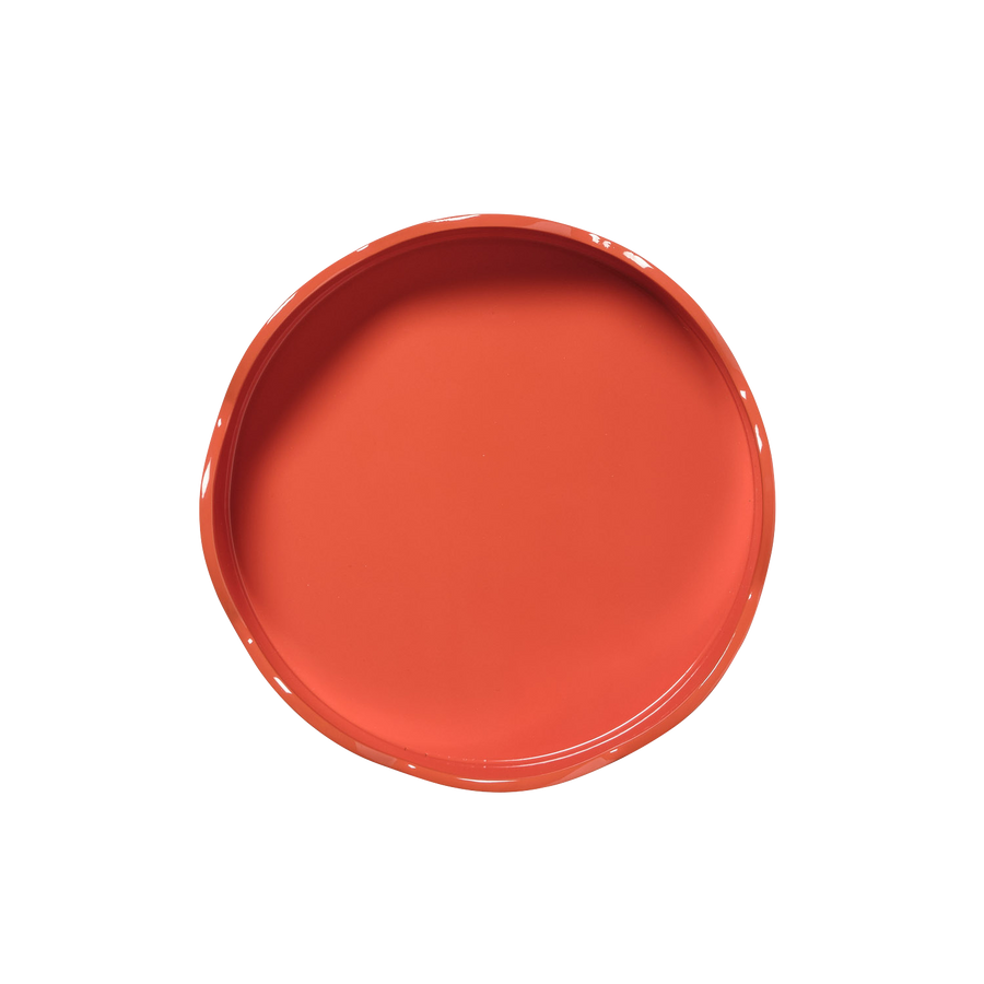 Small Round Tangerine Scalloped Tray