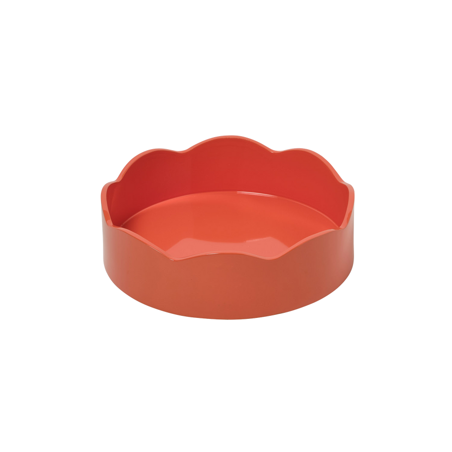 Small Round Tangerine Scalloped Tray