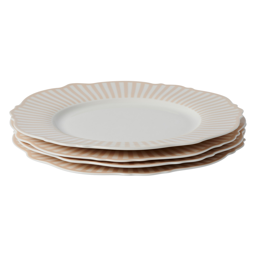Beige Wave Dinner Plates - Set of 4
