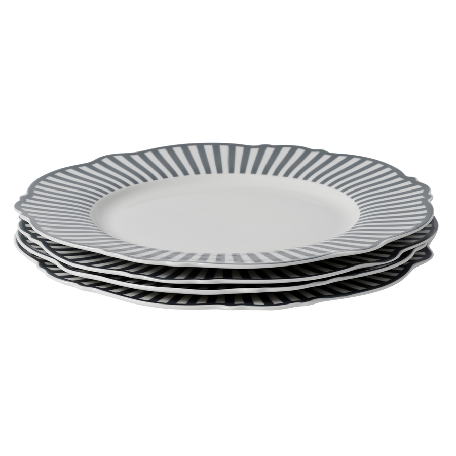 Charcoal Wave Dinner Plate - Set of 4