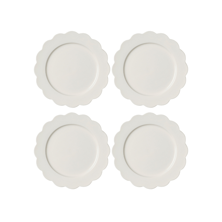 White Scallop Side Plate Set of 4