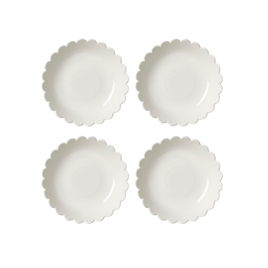 White Small Scallop Bowls - Set of 4