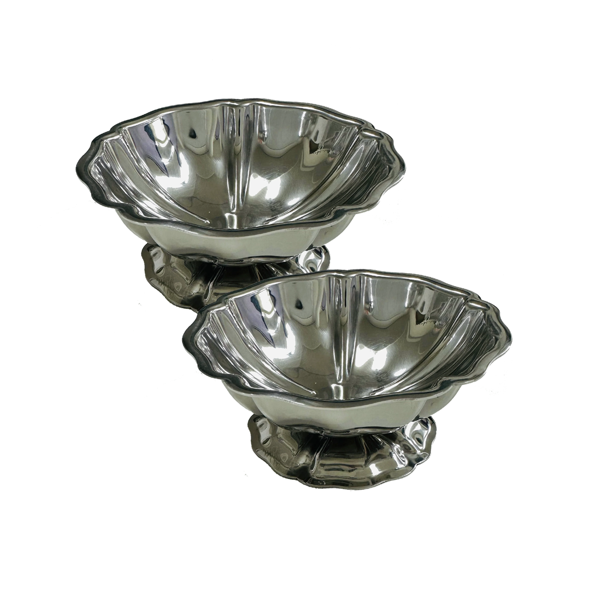 Fluted edge Steel Coupe - Set of 2