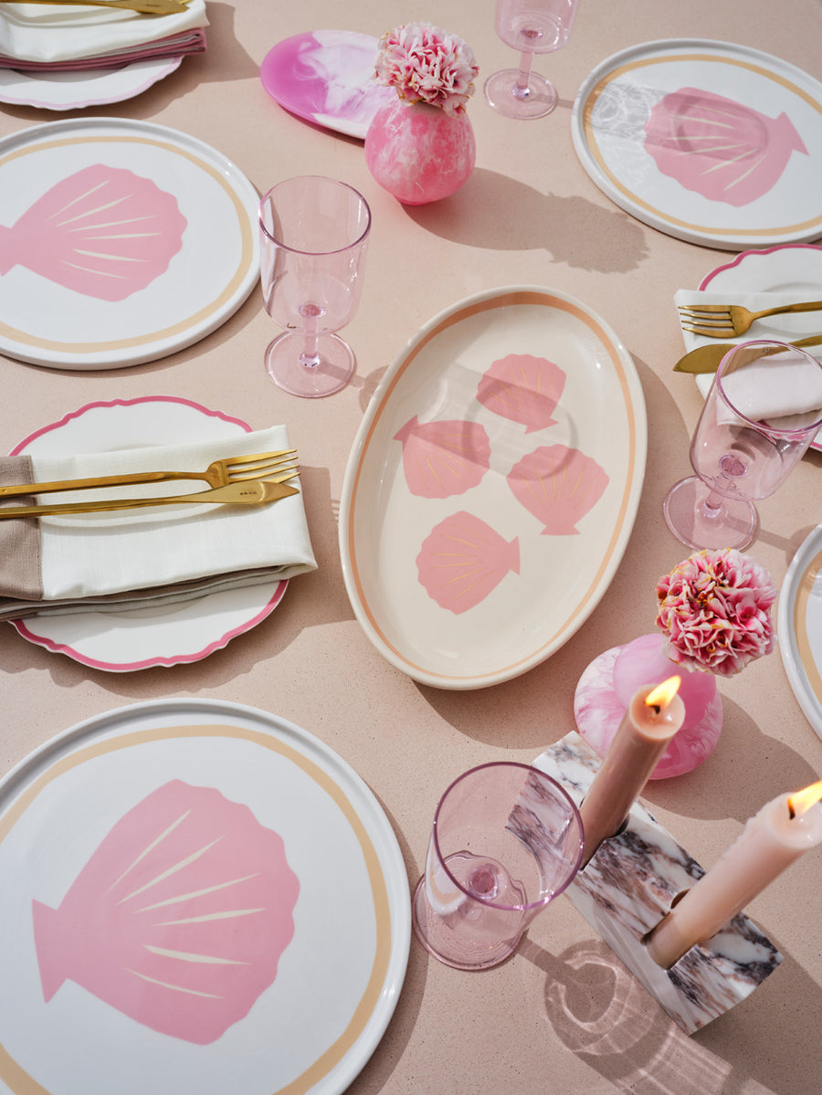 Pink Shell Plate – In The Roundhouse