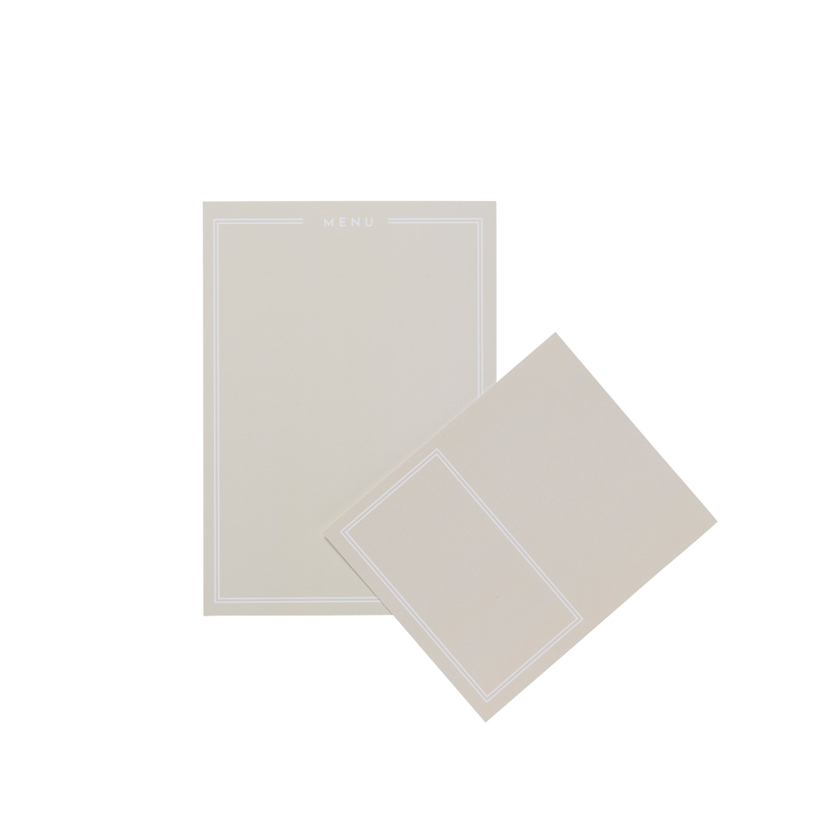 Beige & White Classic Placecards & Menu Set