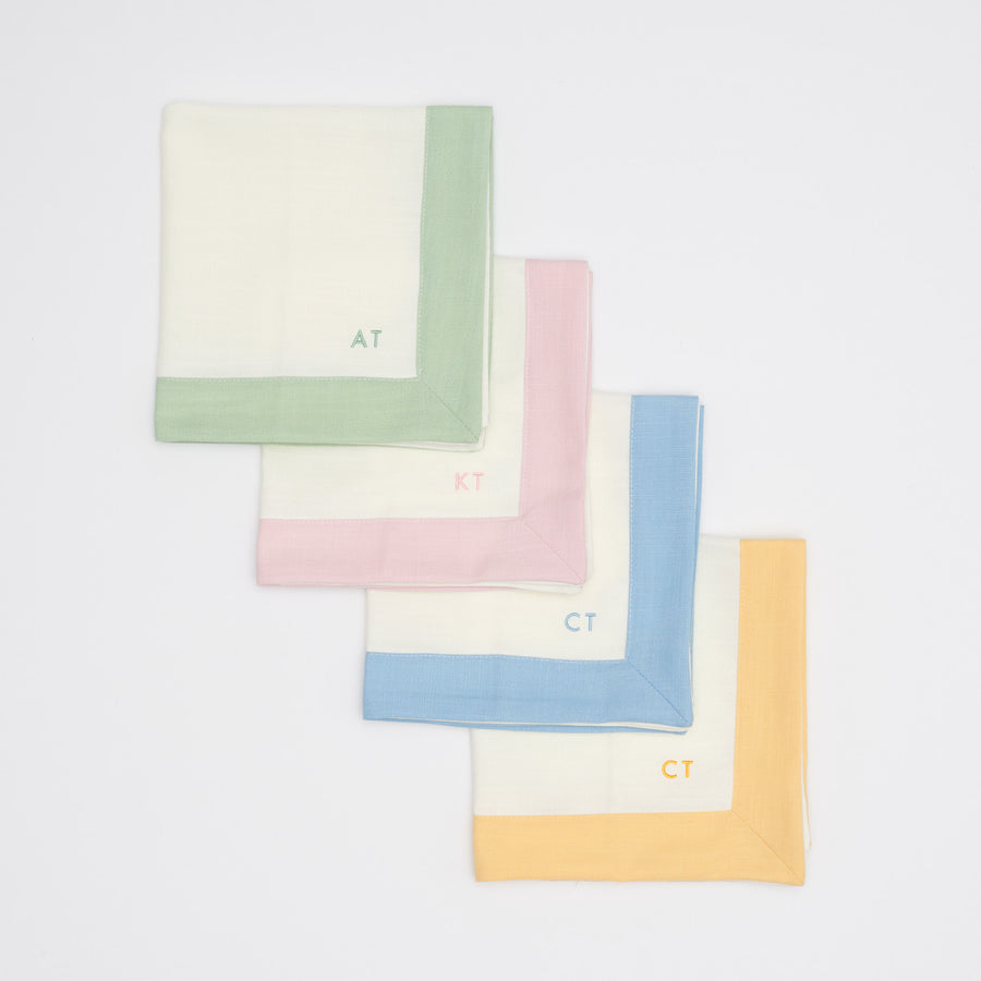 Multi Colour Pastel Personalised Napkin Set