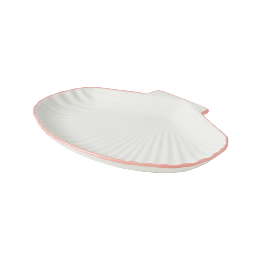 Shell Plate with Pink Edge