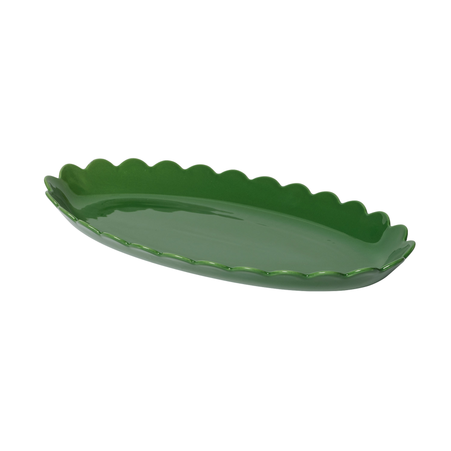 Green Scallop Platter